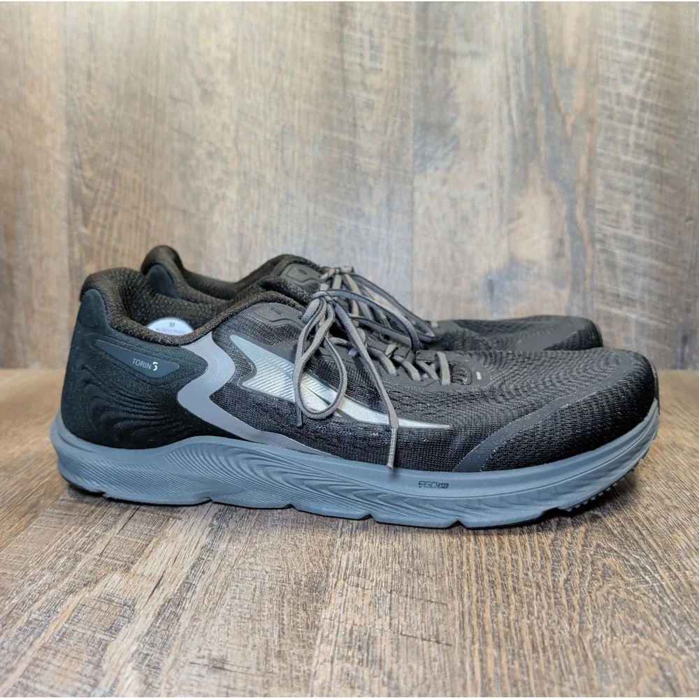 Altra Torin 5 Men's Size 12.5 Athletic Running Sneakers Black Gray Wide Toe